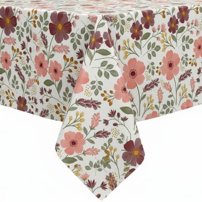Protecttable - Rond Tafelzeil Anemoon Roze ⌀138cm - Tafelkleed Afwasbaar - Kunststof