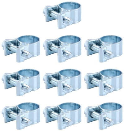 Dailygoods - 10 stuks mini slangklemmen, verstelbare kleine slangklemmen, voor waterleidingen, luchtslangen, siliconen slangen (10-12 mm)