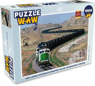 Puzzel Een lange stoomtrein in de Verenigde Staten - Legpuzzel - Puzzel 1000 stukjes volwassenen