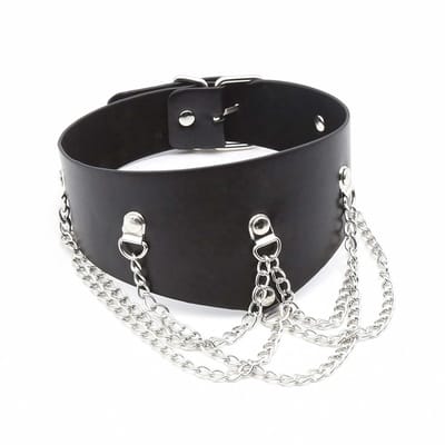 Smart Moves - Brede Collar met Kettingen - Zwart