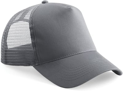 Beechfield Heren Half Mesh Trucker Cap / Hoofddeksel (2 stuks) (Grafietgrijs/Grafietgrijs)
