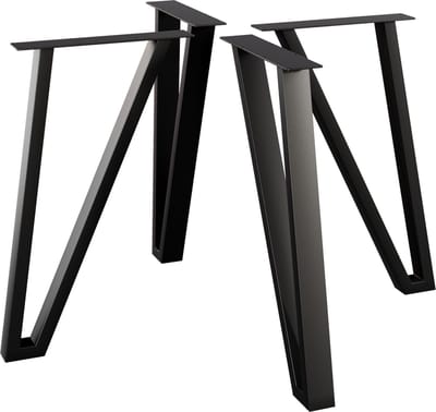 MetaloPro Tafelpoten Kentucky - 4x Zwarte Metalen Poten In Schuine Minimalistische V-Vorm Voor Een Moderne Eet-, Werk- En Vergadertafel