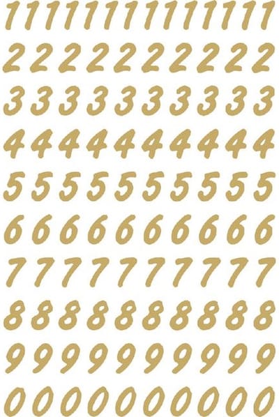 Etiket herma 4151 8mm getallen 0-9 goud op transp | 10 stuks