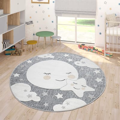 Paco Home Vloerkleed Kinderkamer Outdoor Vloerkleed Rond Speelvloerkleed Jongens Meisjes 200 cm Rund