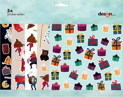 Sinterklaas Stickers Set – 5 Stickervellen 15 x 150 cm – Cadeau & Knutsel Decoratie – Pakjesavond & Schoencadeautjes