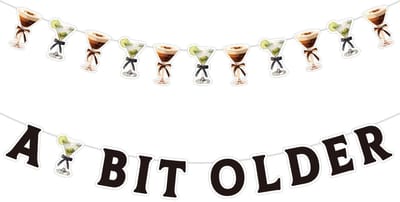 Dailygoods- Feestbanner 2 Stuks - Martini-Feestdecoratie - Slinger - Verjaardagsfeest - Bruiloft - Diverse Kleuren - 13x9cm