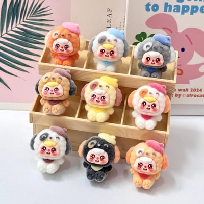 9 pièces/Ensemble Beret Doubao Figurine Jouet Mini Figurine Décoration de Bureau Modèle Ornements Jouets Garçons Filles Cadeaux de Noël multicolore