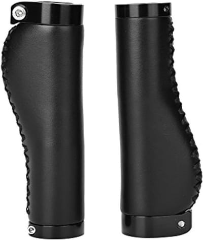 Comfortabele Fietshandvatten van PU Leer, Vergrendelbare Handgrepen voor Mountainbike en Vouwfiets, 1 Paar
