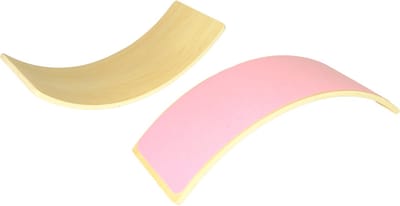 MDsport - Houten balanceerplank - Roze vilt - Balanceboard - Wobble