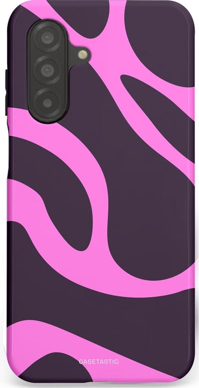 Casetastic hoesje geschikt voor Samsung Galaxy A26 - Dubbellaagse bescherming - Roze Paarse Lavendel Abstractie - Fashion Case - Donkergrijs Roze