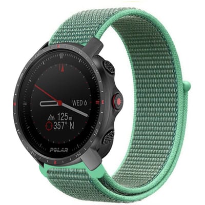 Strap-it Nylon smartwatch bandje - geschikt voor Polar Grit X / Grit X Pro / Vantage M / M2 / M3 / V3 - mint