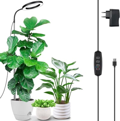 SnelShoppen - Plant Lamp 72 LEDs Full Spectrum Grow Light voor Binnen, 160cm Hoogte Verstelbaar, 360° Rotating Head, 3/9/12h Timer, 3 Kleuren, 10 Held