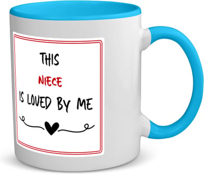 Akyol - this niece is loved by me koffiemok - theemok - blauw - Nicht - iemand die houdt van zijn nicht - verjaardag - cadeautje voor nicht - nicht artikelen - kado - geschenk - 350 ML inhoud