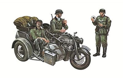 1:35 Modelbouw Motorfiets met Zijspan