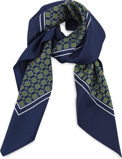 JB Collection - Sjaals - sjaal klassiek vierkant - blauw / groen / geel / wit