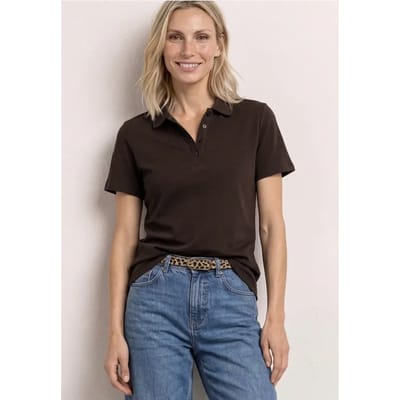Poloshirt met korte mouwen en geribde structuur