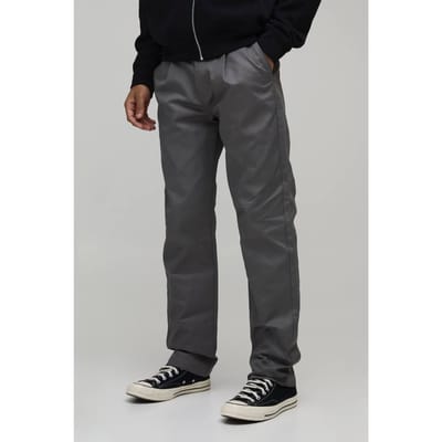 Rechte Pasvorm Plooifront Werk 365 Pantalon | Charcoal | Size 30