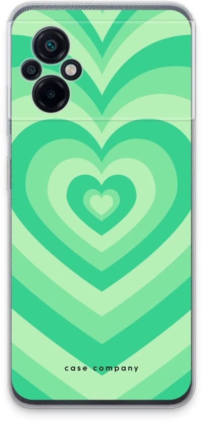 Case Company® - Hoesje geschikt voor Xiaomi Poco M5 hoesje - Hart Groen - Soft Cover Telefoonhoesje - Bescherming aan alle Kanten en Schermrand