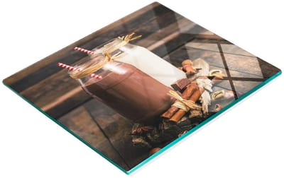 Multifunctioneel decoratief glazen bord voor cocktails in glazen, 60x52 cm
