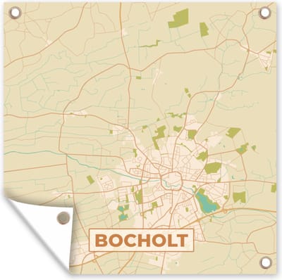 Tuin poster Plattegrond - Bocholt - Stadskaart - Vintage - Kaart - 200x200 cm - Tuindoek