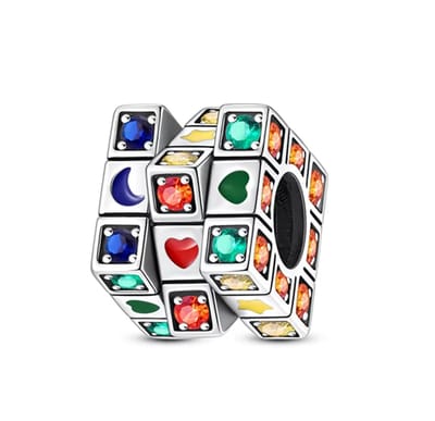 Bedel – RomyStones – Rubiks Kubus – Zilver – Kleurrijk – Cadeau - Kerst Cadeau