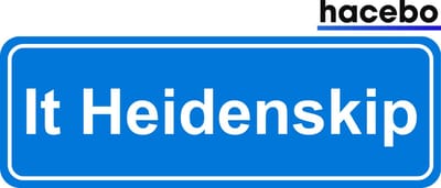 Hacebo - Plaatsnaam Sticker - 29x10 CM - It Heidenskip sticker - Verkeersborden sticker - grappige cadeaus - It Heidenskip