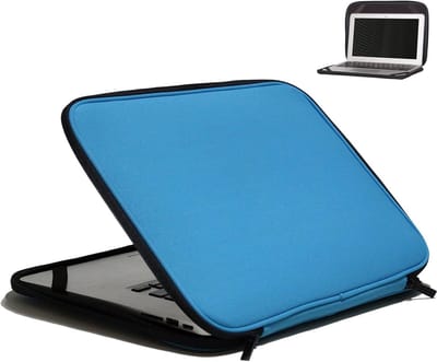 Lichte & Dunne Laptophoes 17,3 inch - Opvouwbare Notebook Draagtas Blauw