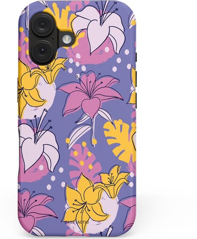 Casetastic hoesje geschikt voor Apple iPhone 16 - MagSafe - Dubbellaagse bescherming - Lichtjesbloei - Fashion Case - Lavendel Goud Lichtgrijs