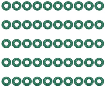 Fluorescente Rubber O-Ring 5mm OD, 2mm ID, 1.5mm Breed - 50 Stuks Vervangingsset voor Loodgieterij, Ventielen en Kranen, Groen
