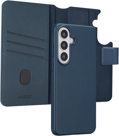Accezz Hoesje - Geschikt voor Samsung Galaxy S26 Plus - Leather Bookcase 2-in-1 met Magnetische Ring - Nightfall Blue