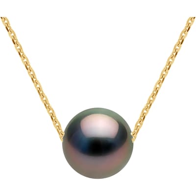 Gekweekte Pearl Necklace Tahiti Ronde 89mm Geel Gouden Ketting