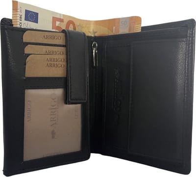 Portemonnee - Zwart - Portemonnee Heren - Leer – RFID - Anti Skim - Portefeuille Heren Autopapieren - Pasjes