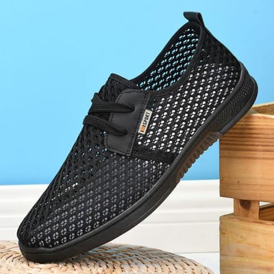 Herenschoenen Zomer Zachte Loafers Luie Schoenen Lichtgewicht Comfortabele Mesh Casual Schoenen Heren Sneakers Tenis Masculino Zapatillas Hombre 40 black