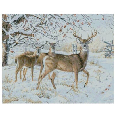 5d Diy Herten Sneeuw Scène Cadeau Diamant Borduren Diamant Mozaïek Diamant Schilderij Cross Stith 20X30 gray