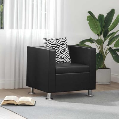 vidaXL - Fauteuil - kunstleer - zwart