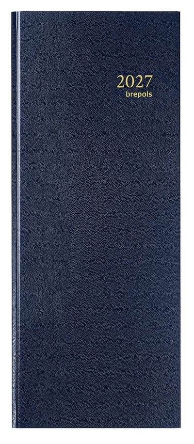 Brepols bureau agenda 2027 - SATURNUS LANG [0.111] - LIMA - Bureau agenda - 1 dag op 1 pagina - Dagoverzicht - Blauw - 13 x 33 cm