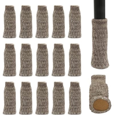 16 Stuks Stoelbeen Sokken met Vilt Pads, Dubbele Laag Antislip Meubelbeschermers voor Thuis, School, Kantoor en Bibliotheek