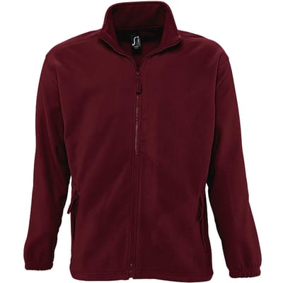 SOLS Heren North Full Zip Outdoor Fleece Jacket (Bourgondië)