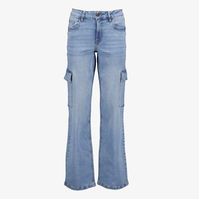 TwoDay dames cargo jeans mediumblauw - Maat 28