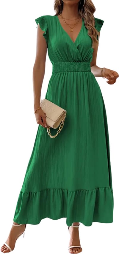 Livano Zomerjurk Dames - Zomerjurken - Volwassen - Jurk - Ibiza Stijl - Sundress - Groen - Maat S