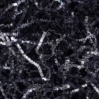 Versnipperd Papier Shred Filler 0.5kg Cadeaudoos en Geschenkverpakking Zwart Zilver