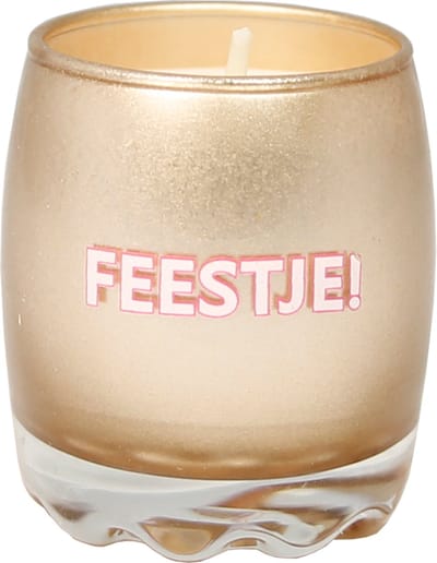 MY FLAME - mini sojakaarsje in shotglaasje - FEESTJE - Silky Tonka - 20 branduren - 5.5 x 6 cm