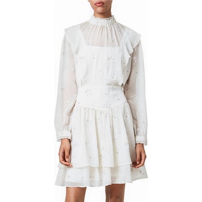 AllSaints Aislyn Ditsy Dress Chalk White Größe: 38 | Minikleider Outlet | Damen | Weiß