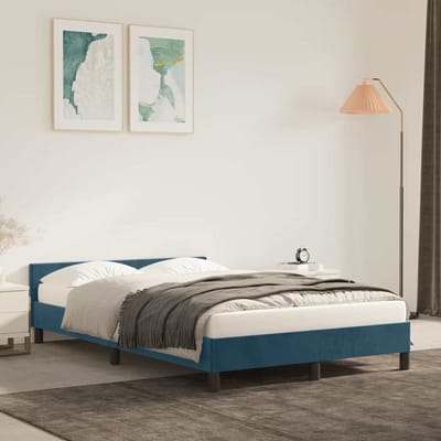 vidaXL - Bedframe - zonder - matras - 120x200 - cm - fluweel - donkerblauw
