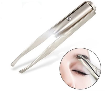 Pincet met verlichting - Pincet met lampje - Pincet met LED - 1 stuk - RVS - 8CM - CHPN