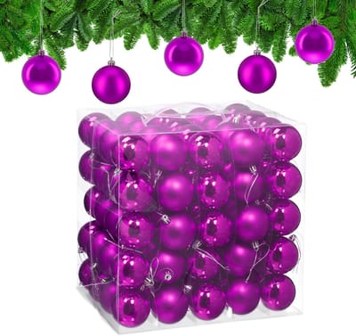 kerstballen set van 100 - Ø 6 cm - glanzend - mat - kunststof - paars
