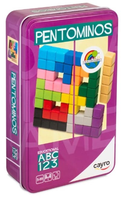 PENTOMINOS METAL BOX - Geronimo Games - Cayro - Travel spel - van 6 jaar oud
