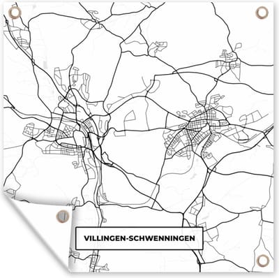 Tuin poster Stadskaart - Plattegrond - Kaart - Villingen-Schwenningen - 200x200 cm - Tuindoek