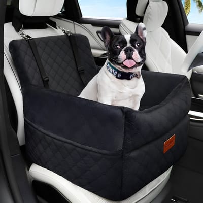 JCP® Hondenmand Auto - Voor Kleine Honden - Autostoel Hond - Hondenmand Auto Achterbank - Zwart - 53cm x 53cm x 48cm