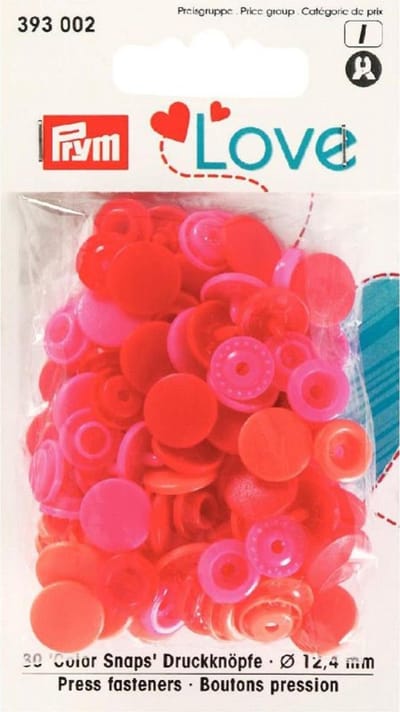Prym Love Color drukknoppen kunststof 12,4mm rood 30 st. - Prym